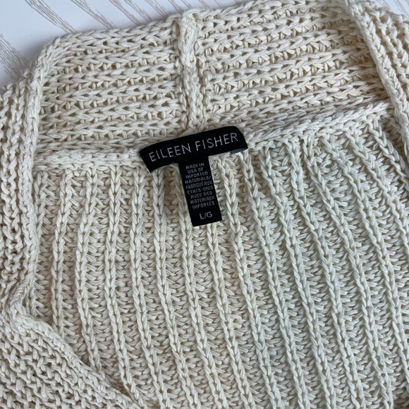 Eileen Fisher Loose Knit Linen Blend Sweater - Picture 4 of 9